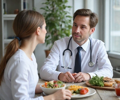 Nutrizionista che conduce una consulenza con un paziente.