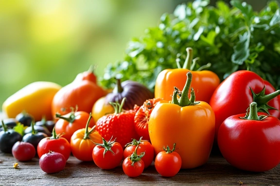 Immagine di frutta e verdura fresca