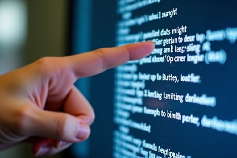 Mano che indica un link su uno schermo di computer